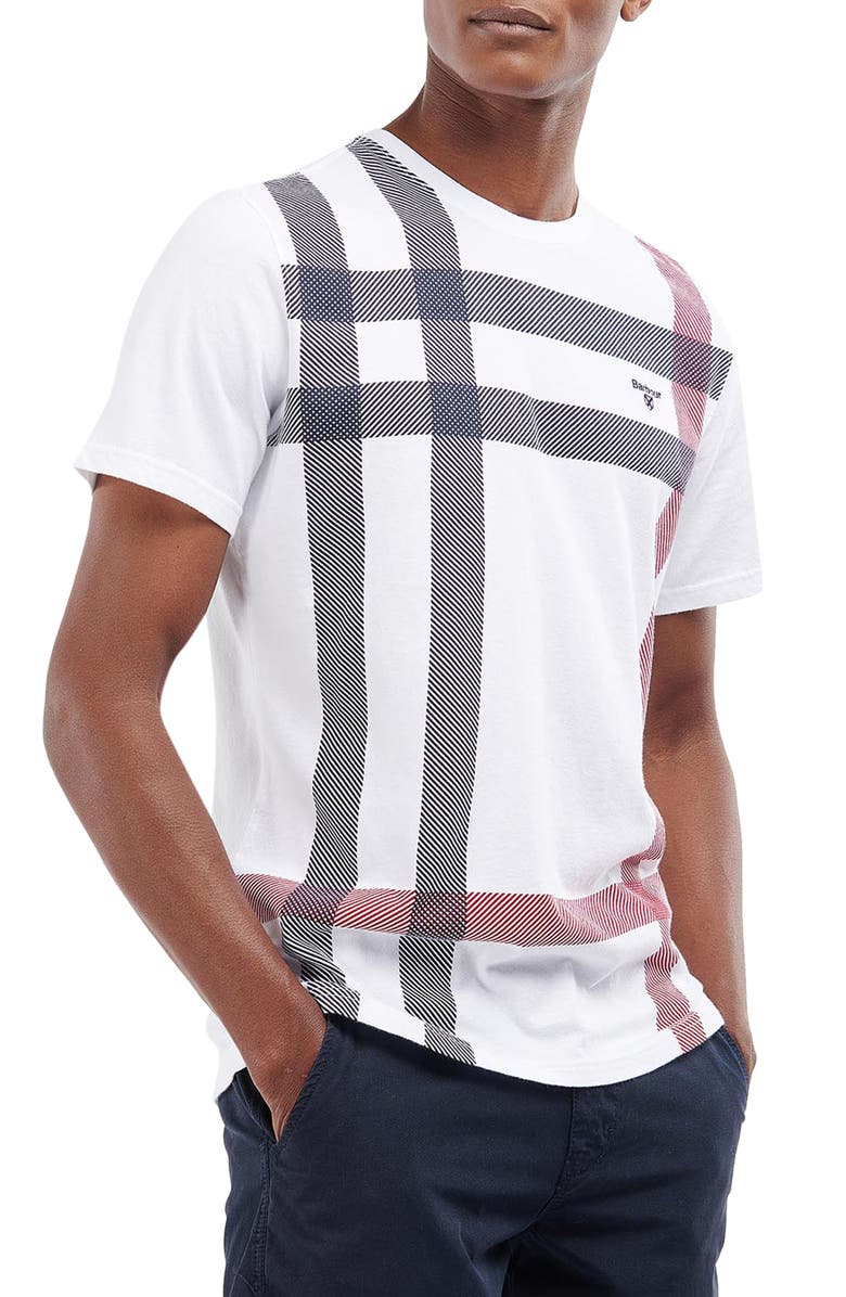Barbour Norman Plaid T-Shirt, Main, color, White