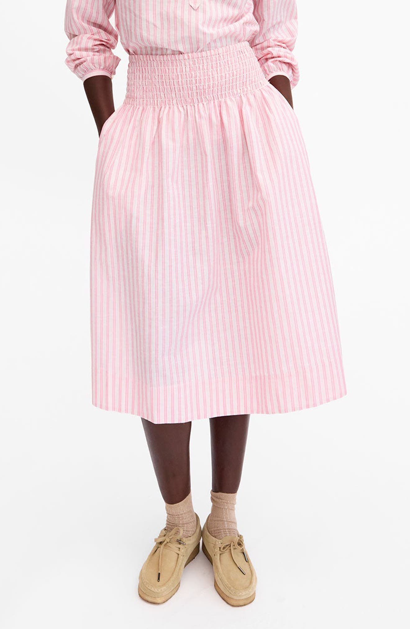 Clare V. Zoe Stripe Midi Skirt