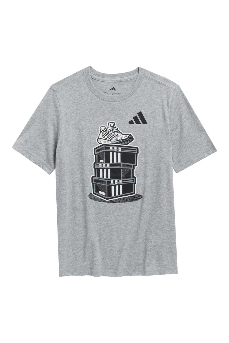 Kids' Short Sleeve Stacked Shoebox T-Shirt, Main, color, MEDIUM GREY HEATHER