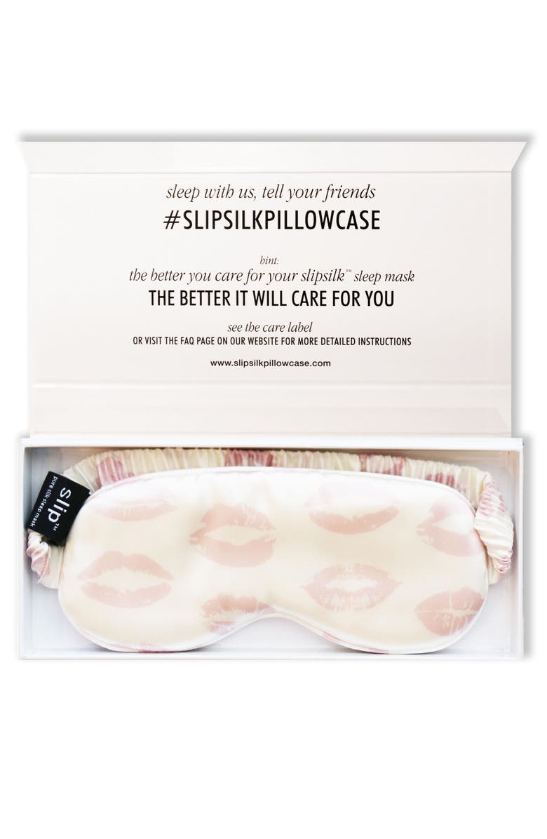 slip <sup>™</sup> for beauty sleep Slipsilk<sup>™</sup> Pink Kisses Pure Silk Sleep Mask, Main, color,