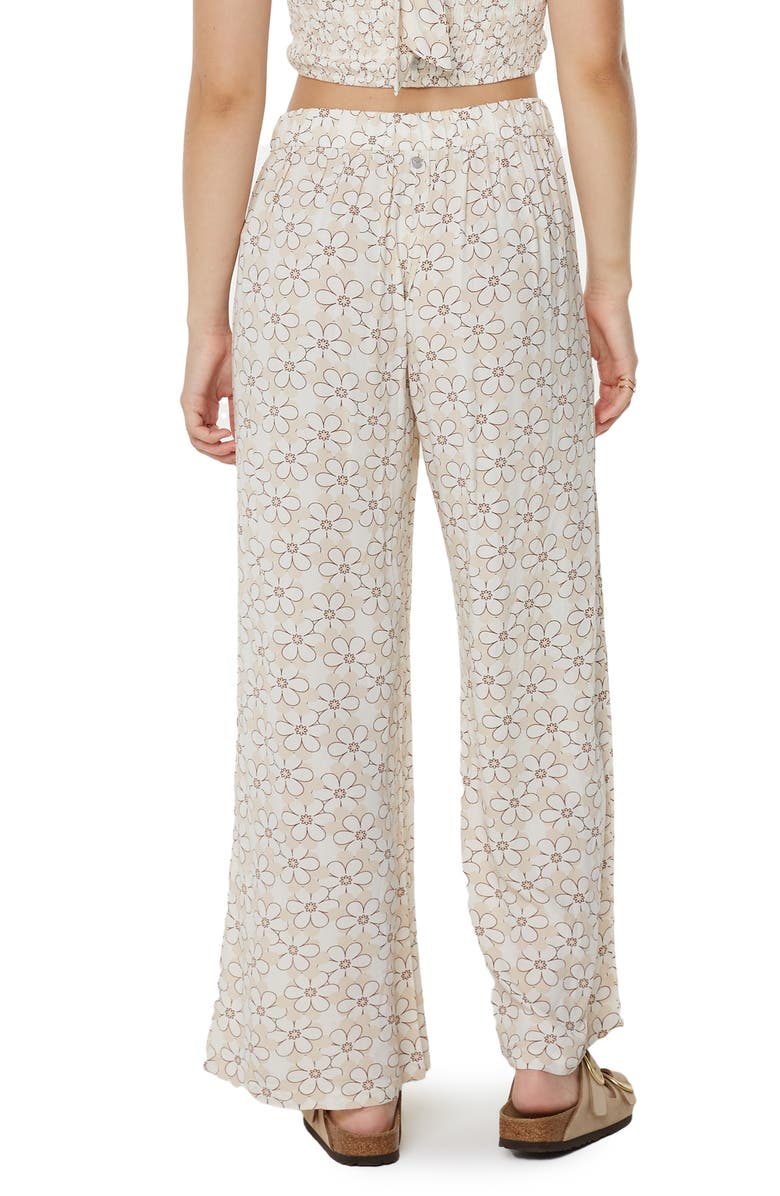 Roxy Midnight Avenue Wide Leg Pants, Alternate, color, Snow White Daisy Daze Print