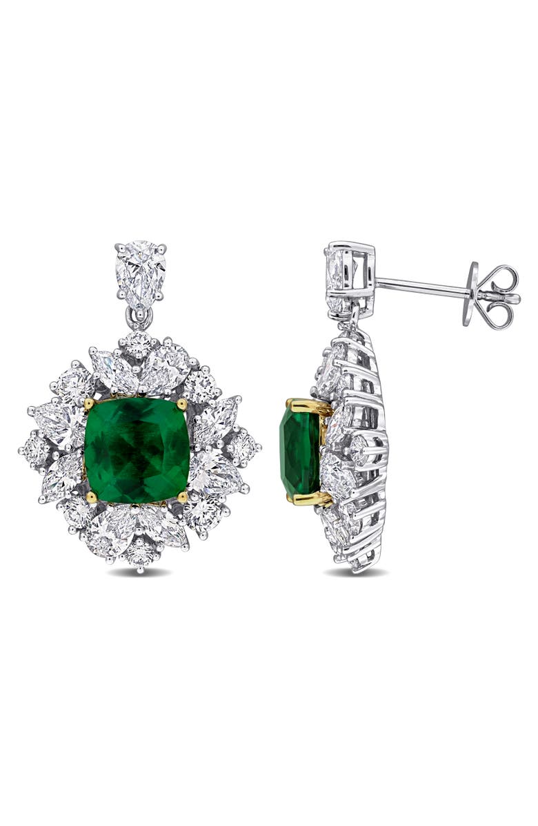 Julianna B. Created Emerald & Diamond Earrings 18k, Main, color, Emerald