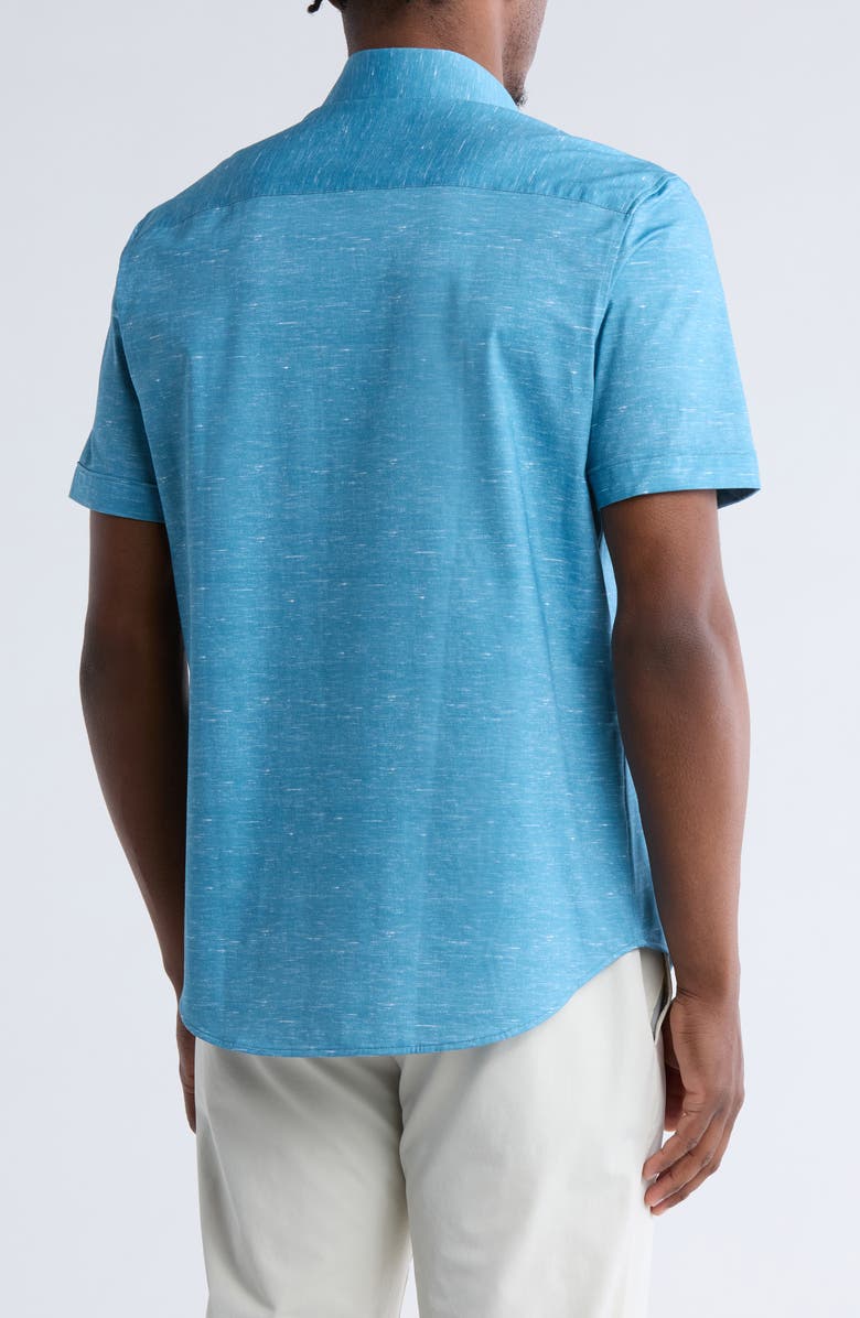 Bugatchi Miles OoohCotton<sup>®</sup> Solid Short Sleeve Button-Up Shirt, Alternate, color,