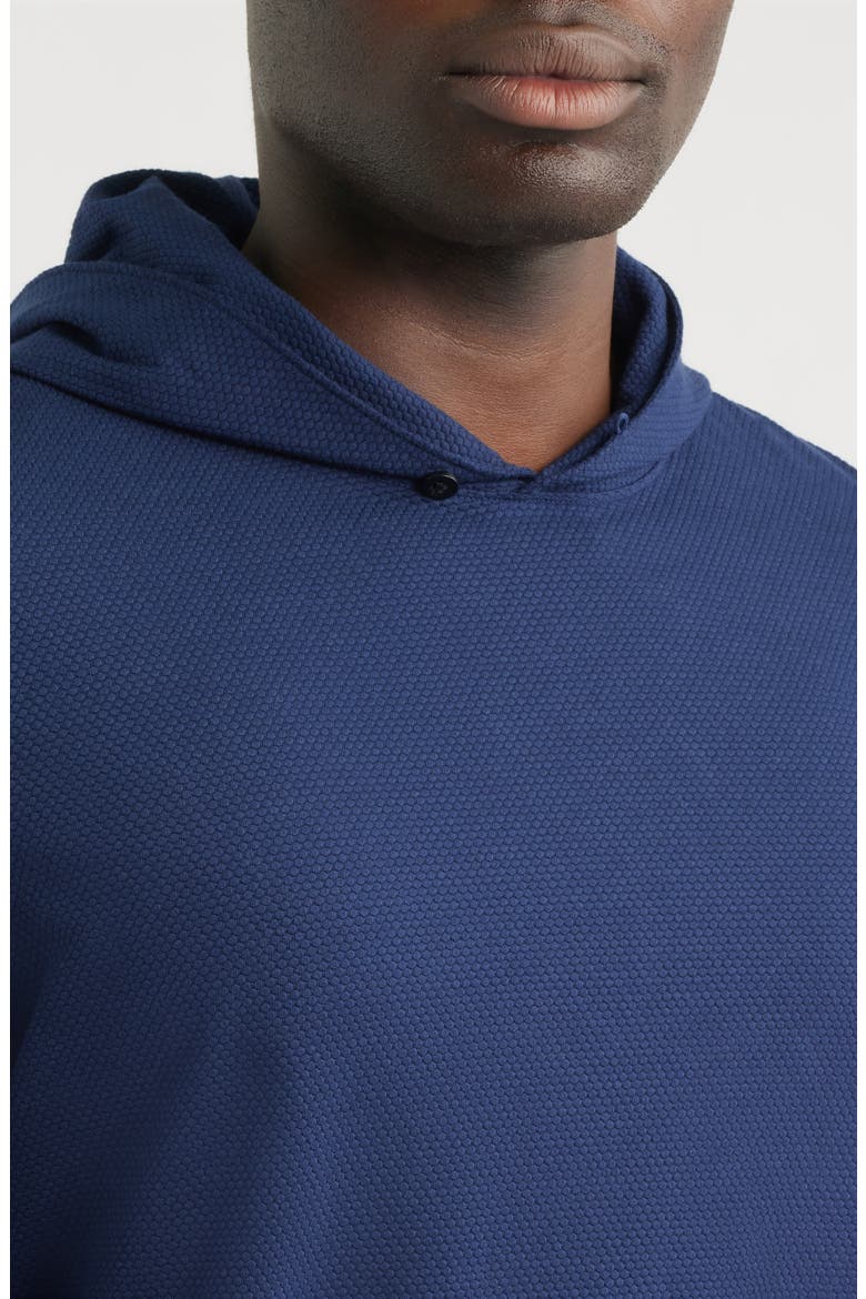 Stretch Cotton Blend Pebble Hoodie, Alternate, color, NAVY