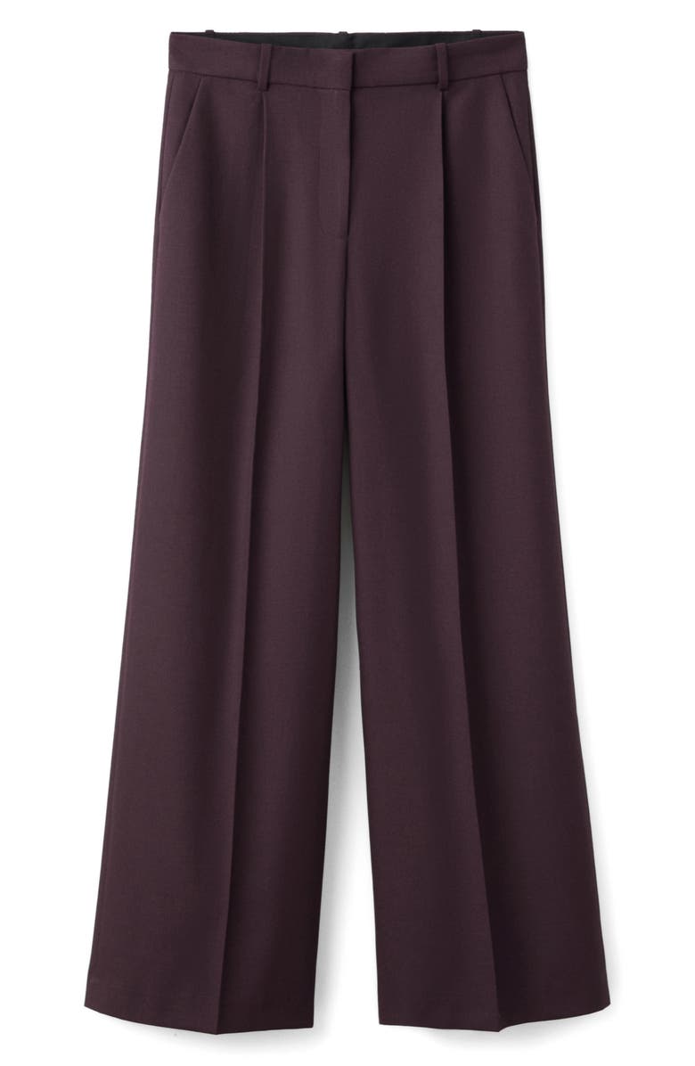 MANGO Hidra Seamed Wide Leg Pants, Alternate, color, Wine