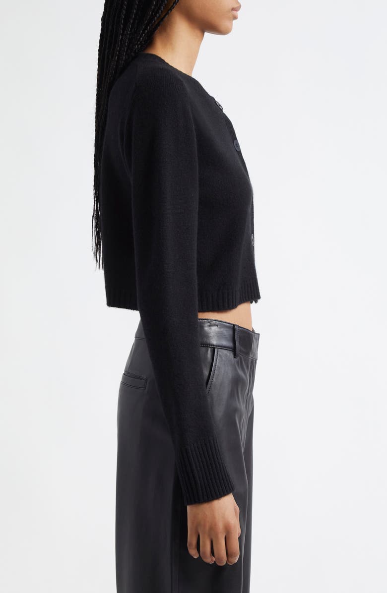 LOULOU DE SAISON Zephir Crop Cashmere Cardigan, Alternate, color, Black