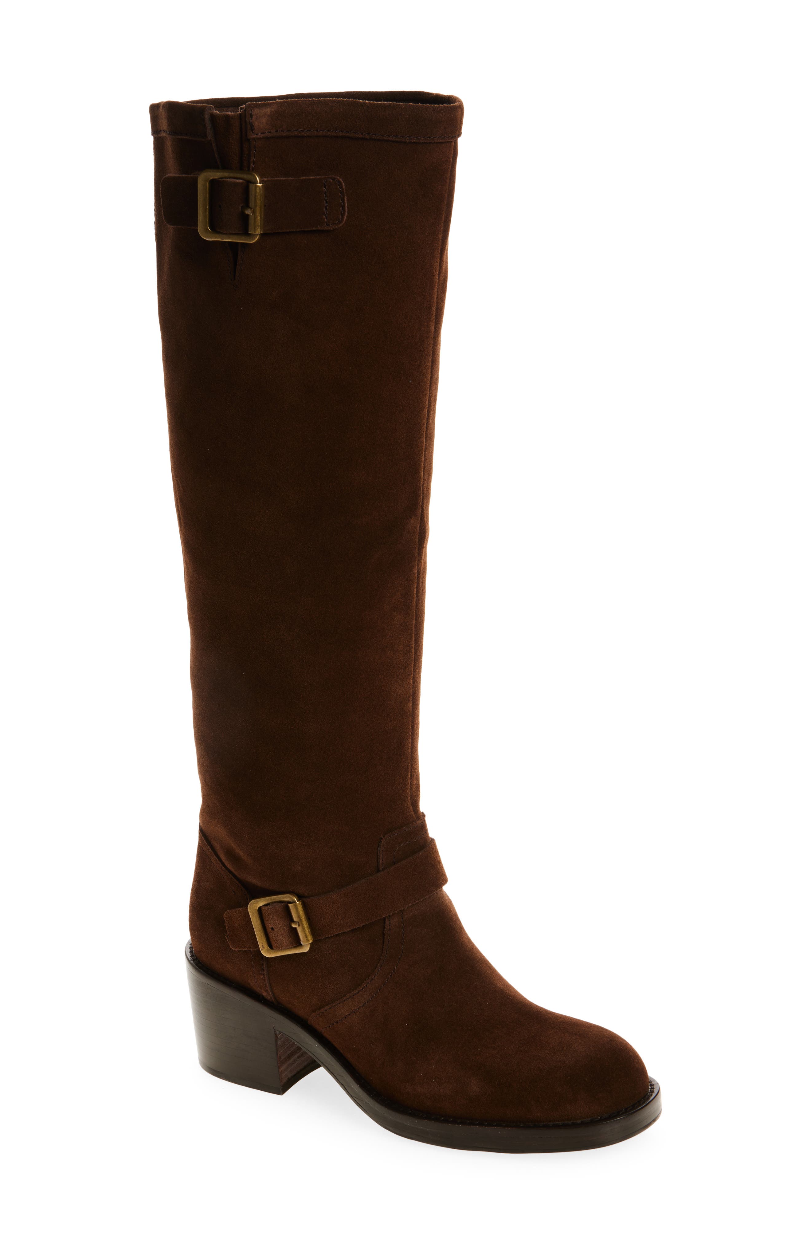 Jeffrey Campbell Appalachia Knee High Boot, Main, color, Brown Suede
