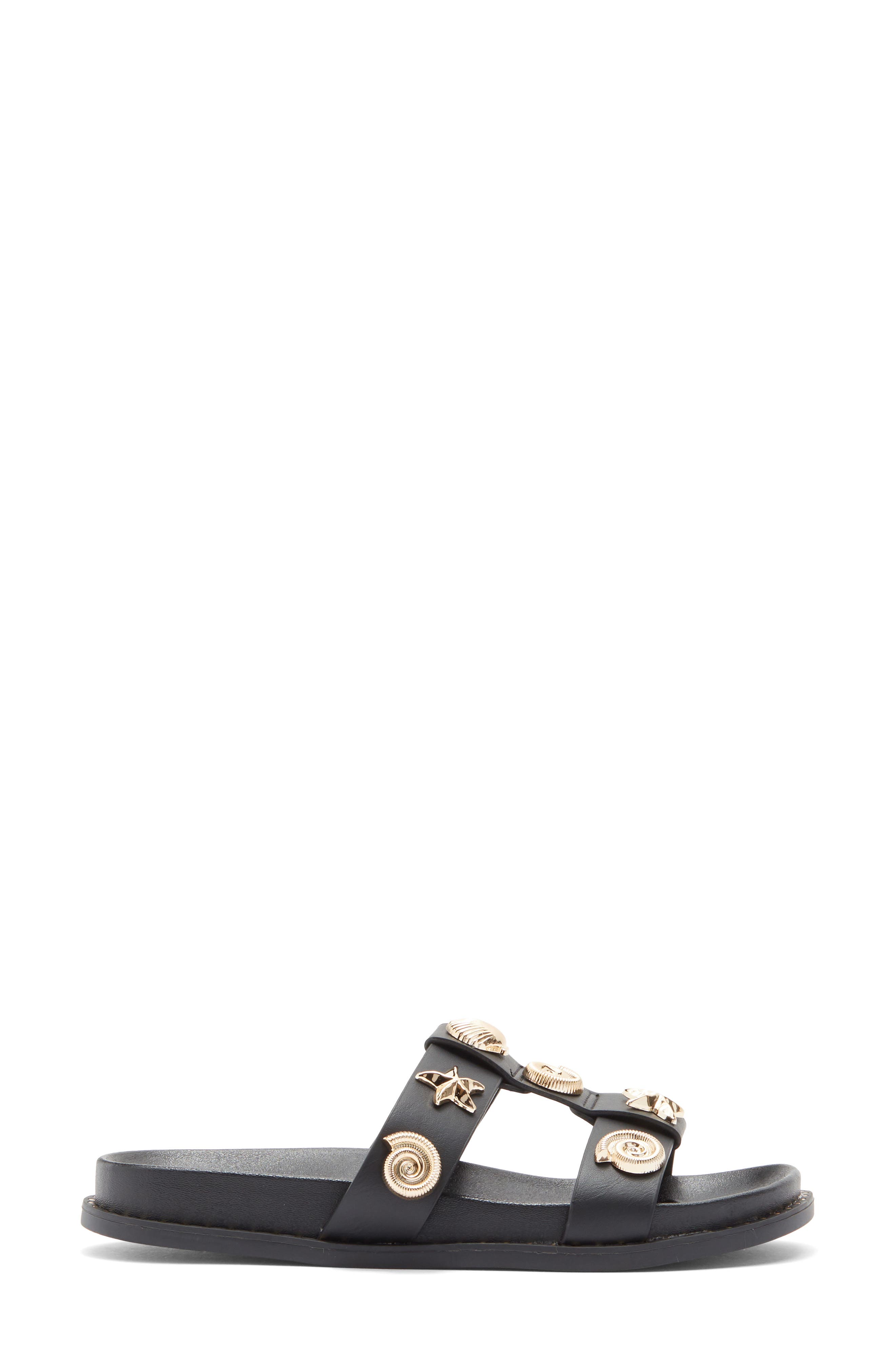 TOP MODA Sailor Slide Sandal, Alternate, color, Black Pu