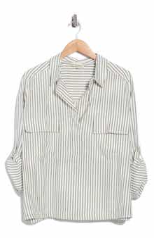 MAX STUDIO Stripe Utility Pocket Shirt