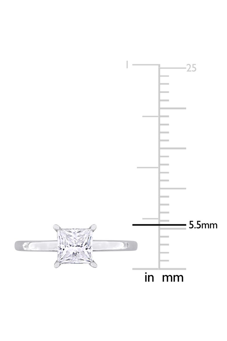 Moissanite Square Solitaire Ring, Alternate, color, Sterling Silver