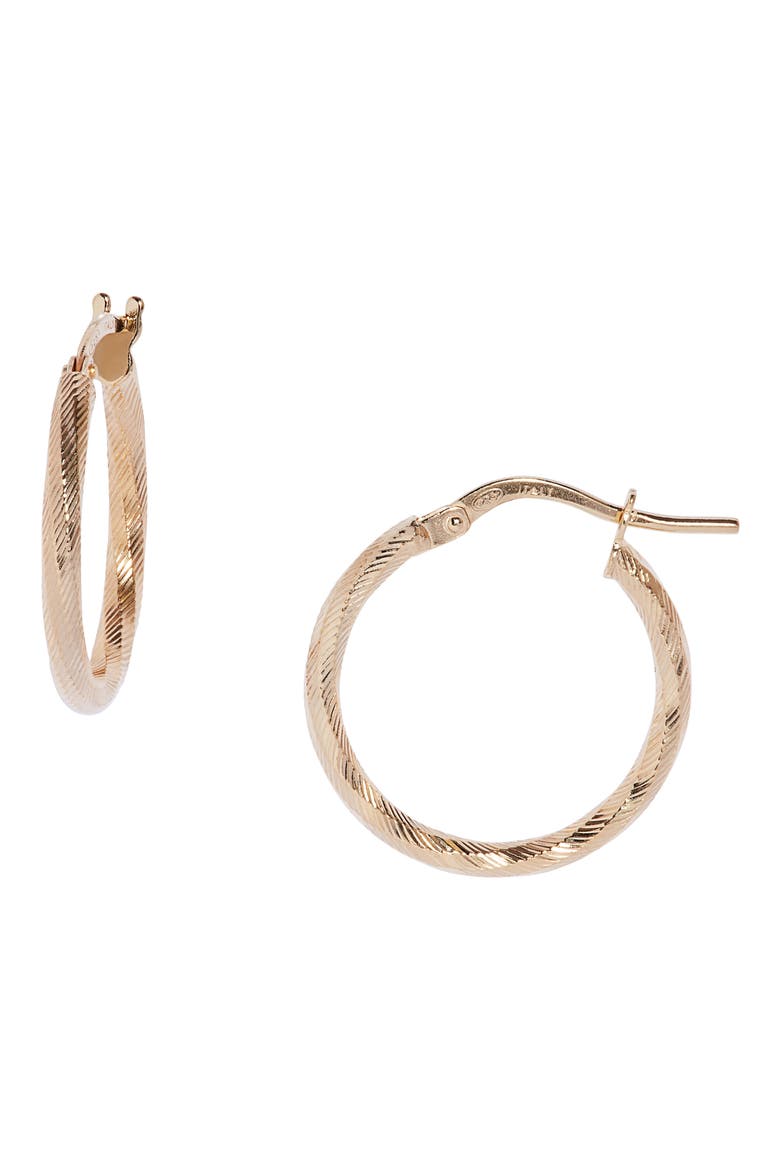 Twist Hoop Earrings, Main, color, GOLD