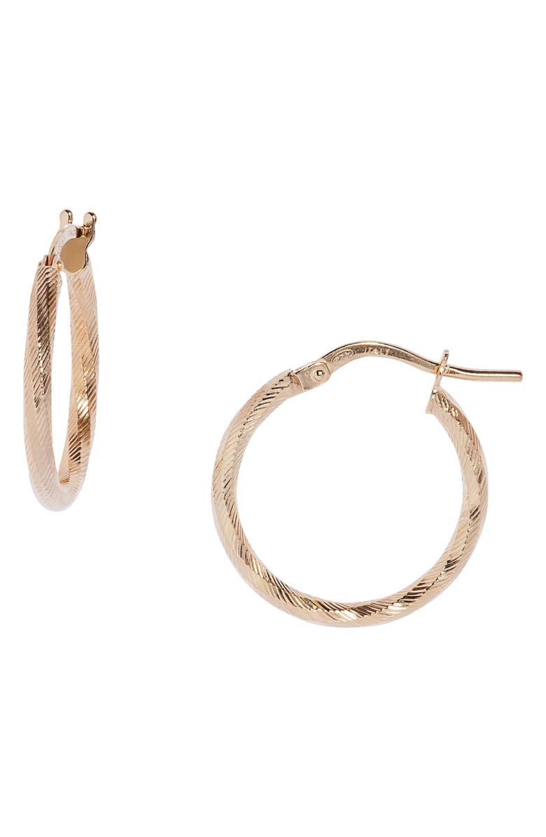 Argento Vivo Sterling Silver Twist Hoop Earrings, Main, color, Gold