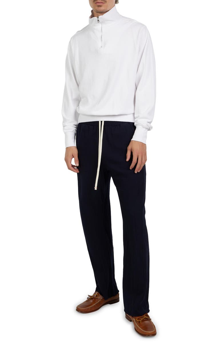 Les Tien Pique Banded Half Zip Yacht Pullover, Alternate, color, White