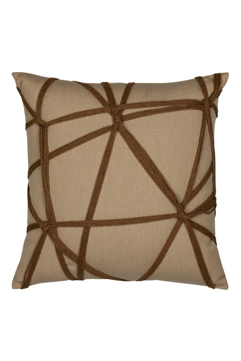 Interlace Chestnut Indoor & Outdoor Woven Accent Pillow, Main, color, Chestnut