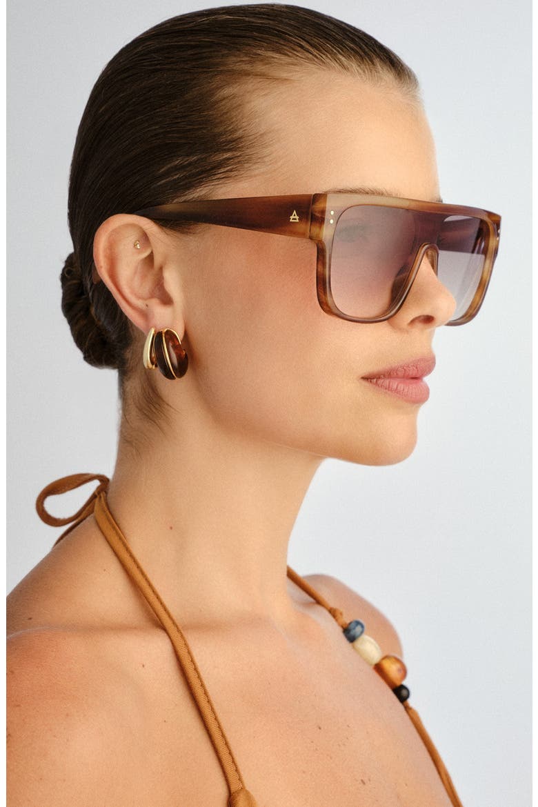 Starwake Oversize Flat Top Sunglasses, Alternate, color, CHOCOLATE HAZE