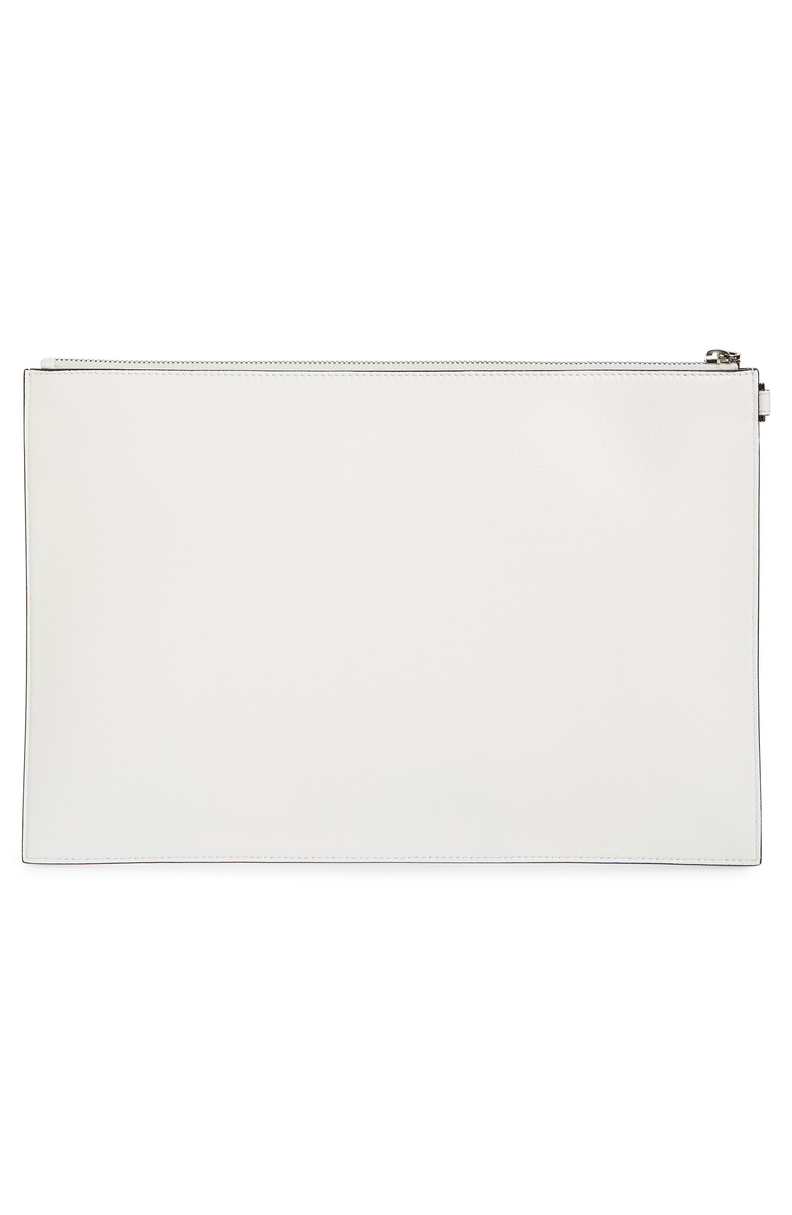 Givenchy Large Signature Calfskin Leather Pouch, Alternate, color, 