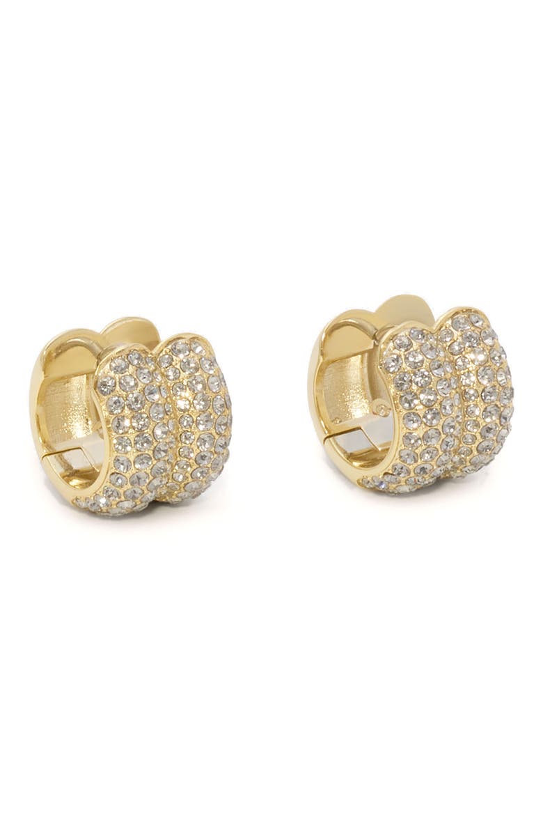 Khatia Huggie Hoop Earrings, Main, color, SILK/ GOLD