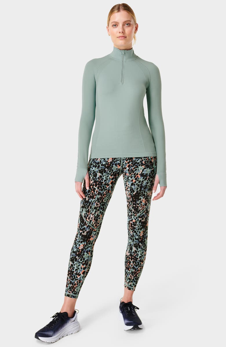 Sweaty Betty Athlete Seamless Half-Zip Workout Top, Alternate, color, Smoke Blue