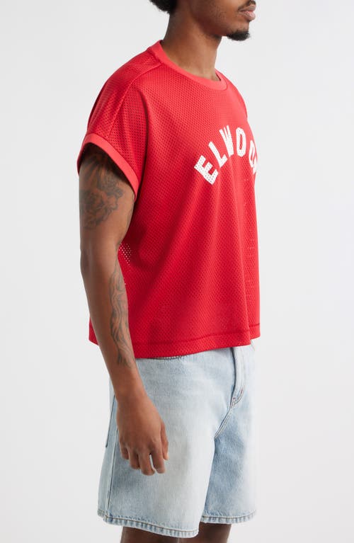 Elwood Logo Mesh Graphic T-shirt In Red