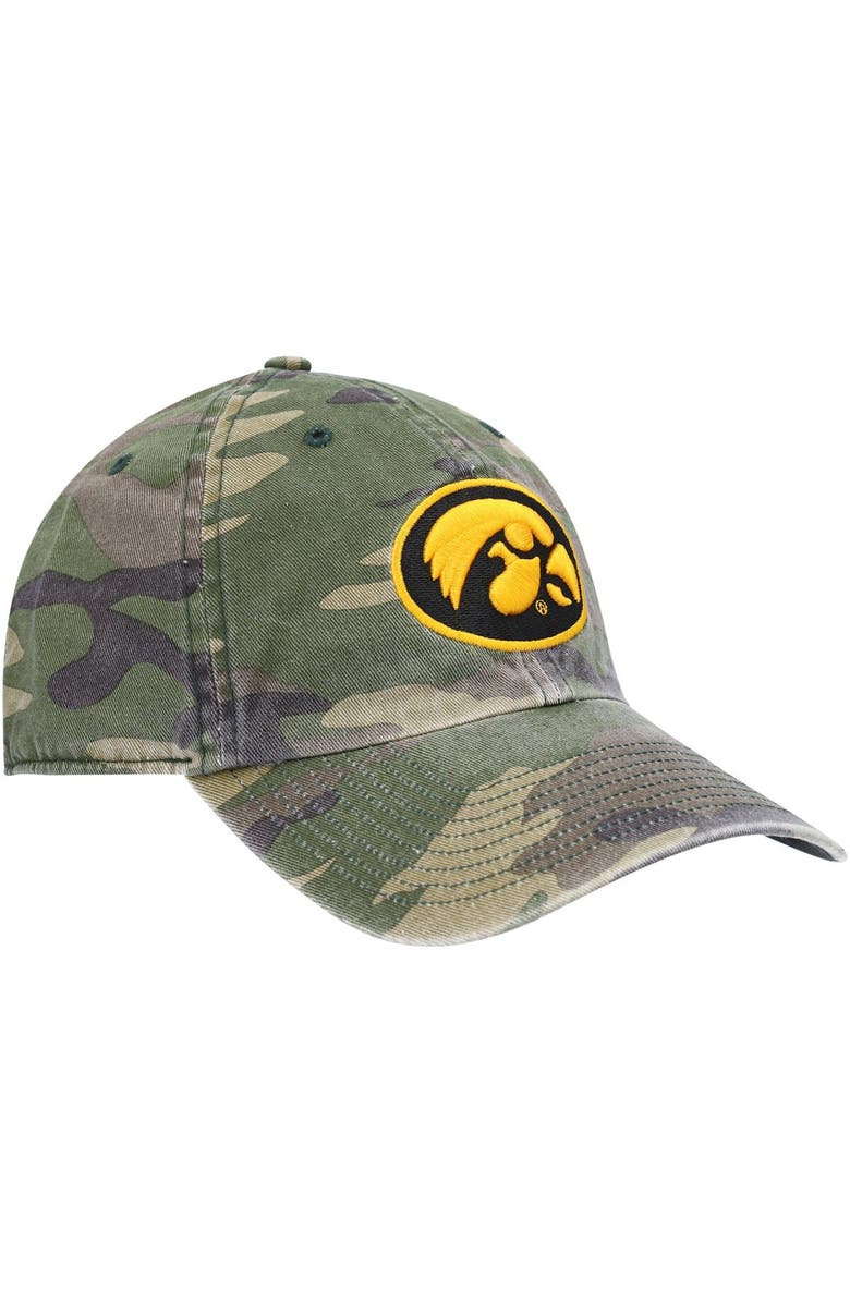 '47 Men's '47 Camo Iowa Hawkeyes Clean Up Core Adjustable Hat, Alternate, color, 