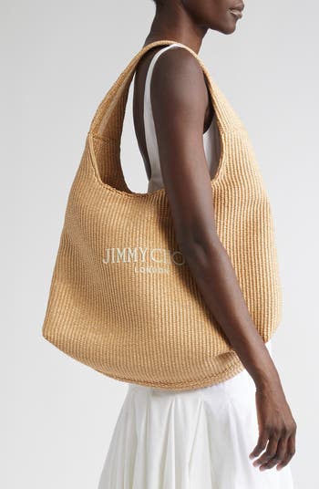【Jimmy Choo】ビーチ ダイヤモンド HOBO Jimmy Choo Large Beach Diamond Woven Raffia Hobo Bag | Nordstrom