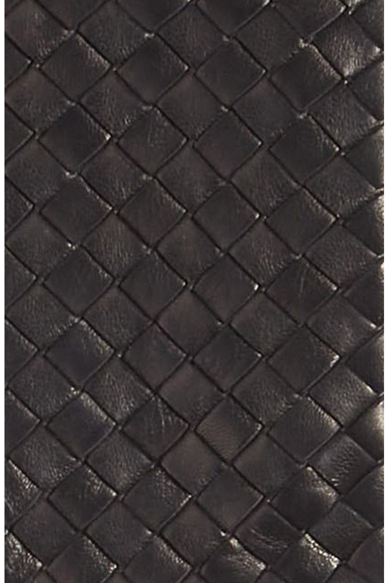 Intrecciato Leather Gloves, Alternate, color, 1000 BLACK