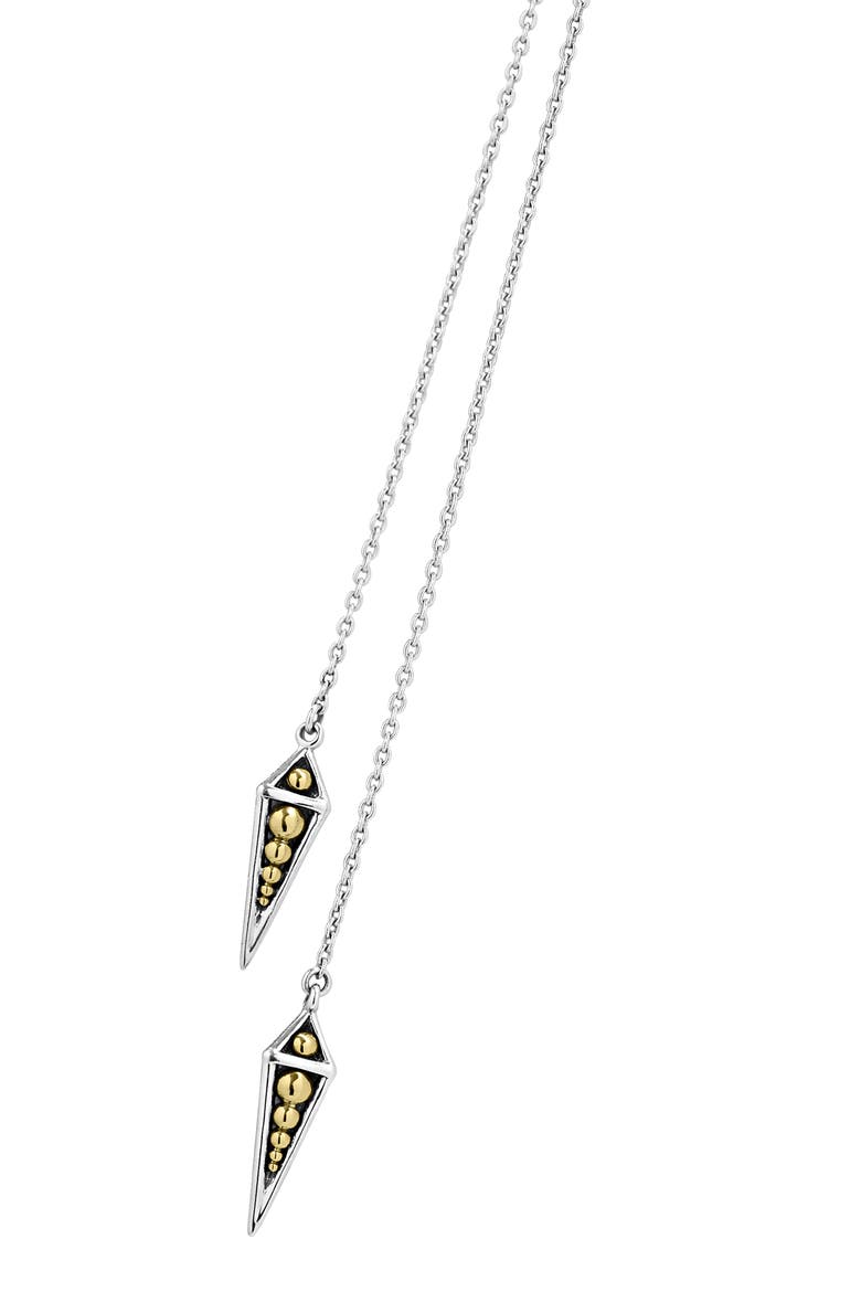KSL Double Large Pyramid Bolo Necklace, Alternate, color, SILVER