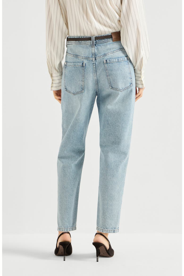 Authentic denim baggy tapered trousers, Alternate, color, Light Denim