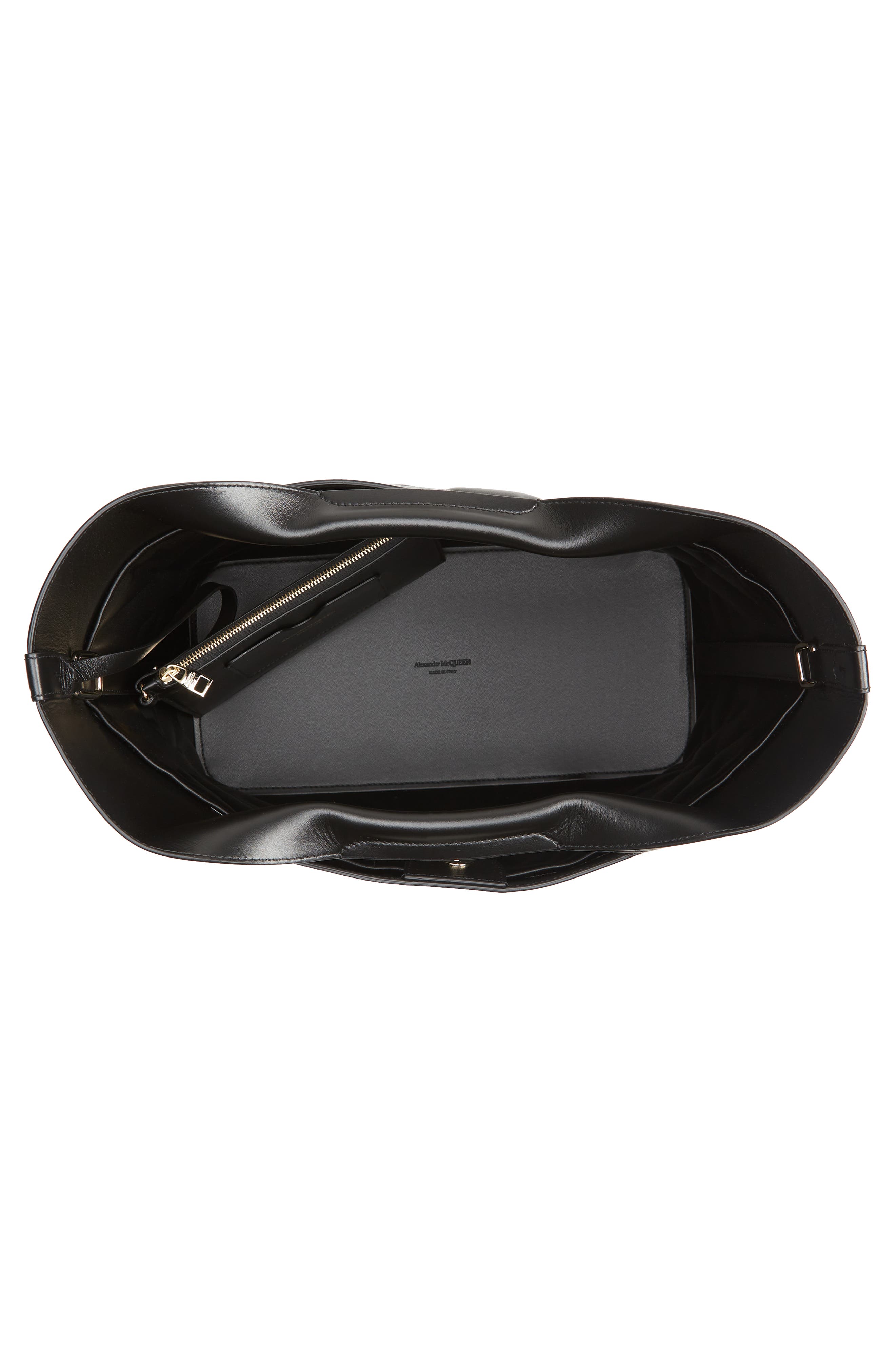 McQueen The Small Bow Logo Quilted Padded Leather Tote, Alternate, color, 