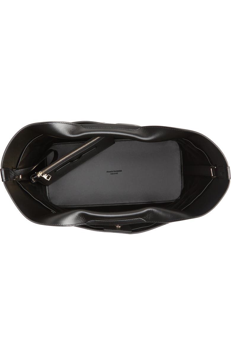 McQueen The Small Bow Logo Quilted Padded Leather Tote, Alternate, color,