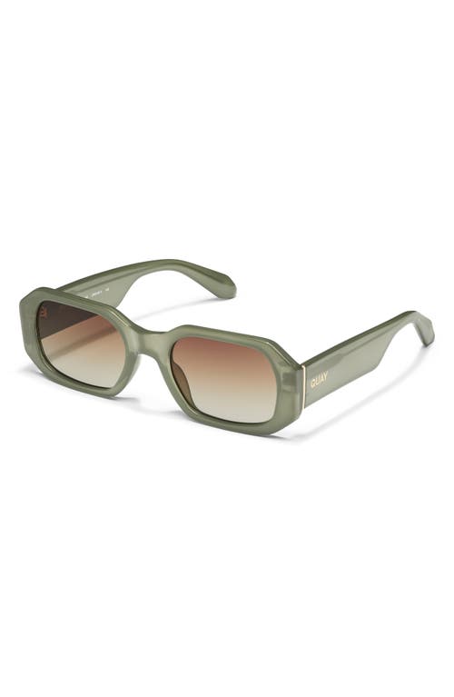 Quay Hyped Up 38mm Gradient Square Sunglasses In Jade/brown