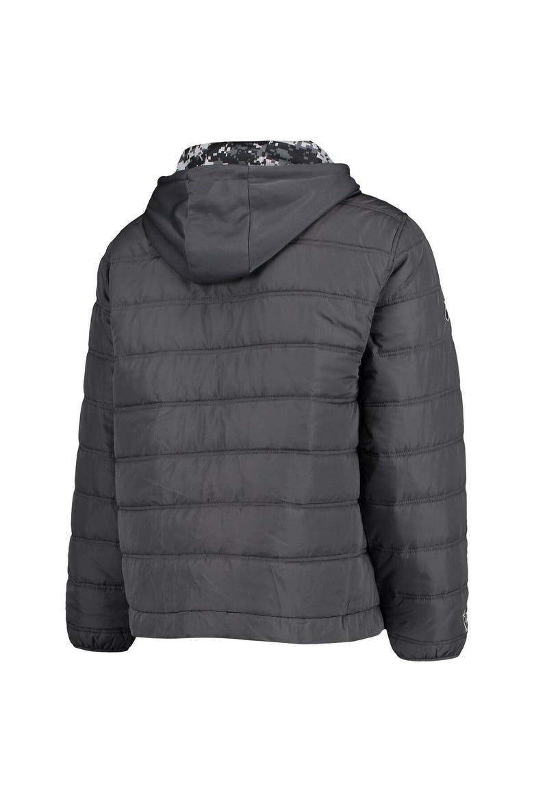 Men's Colosseum Charcoal Colorado Buffaloes OHT Military Appreciation Digital Camo Detail Full-Zip Puffer Jacket, Alternate, color, Charcoal