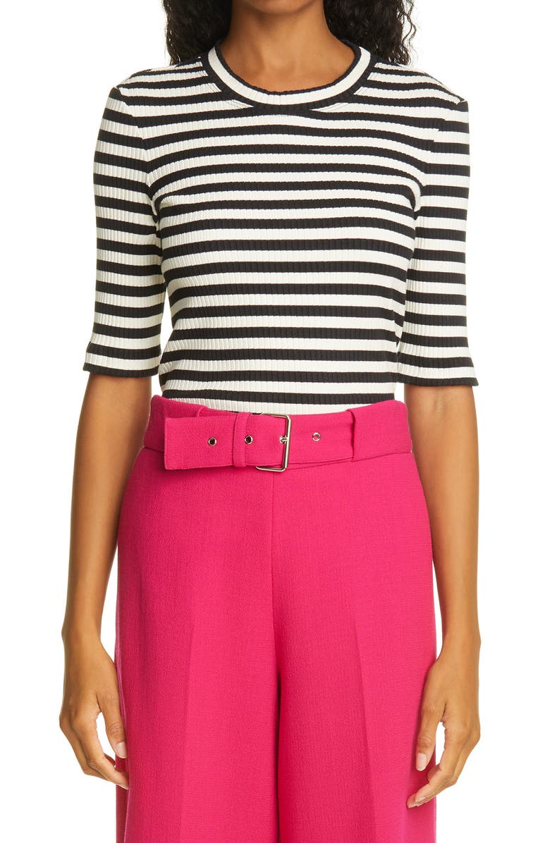 Rosetta Getty Stripe Rib Jersey T-Shirt, Main, color,