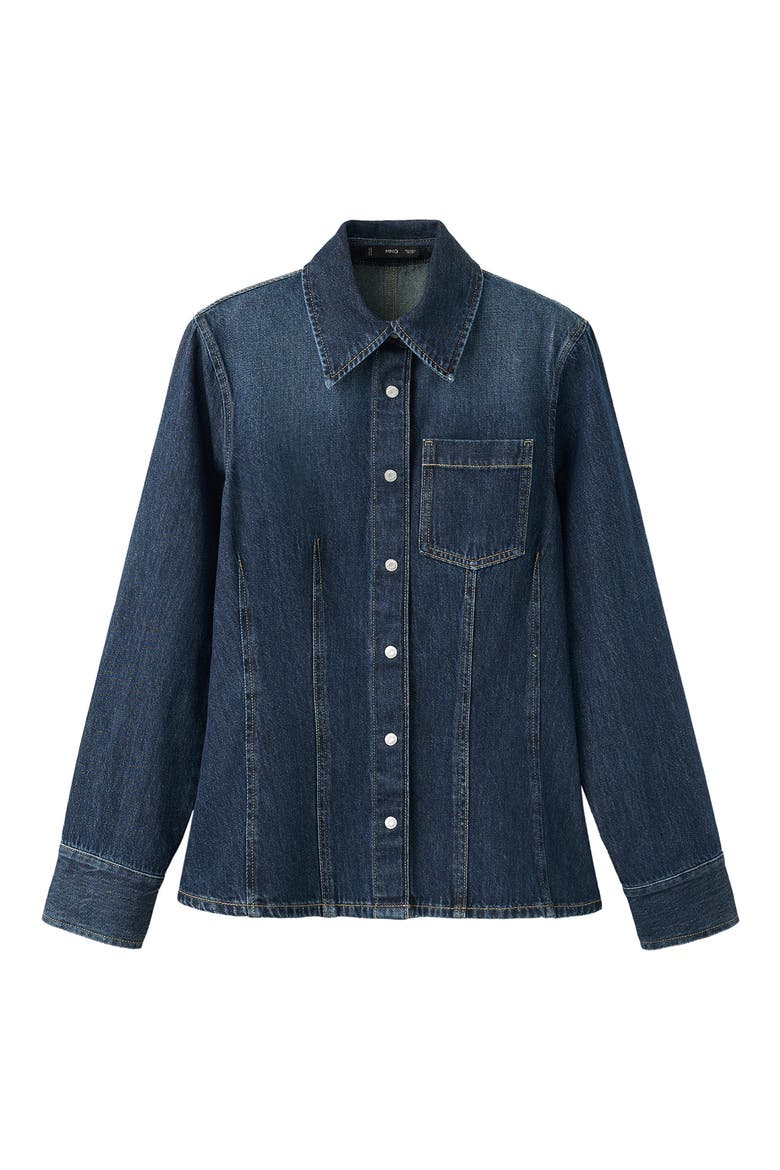 Cotton Denim Shirt, Alternate, color, DARK BLUE