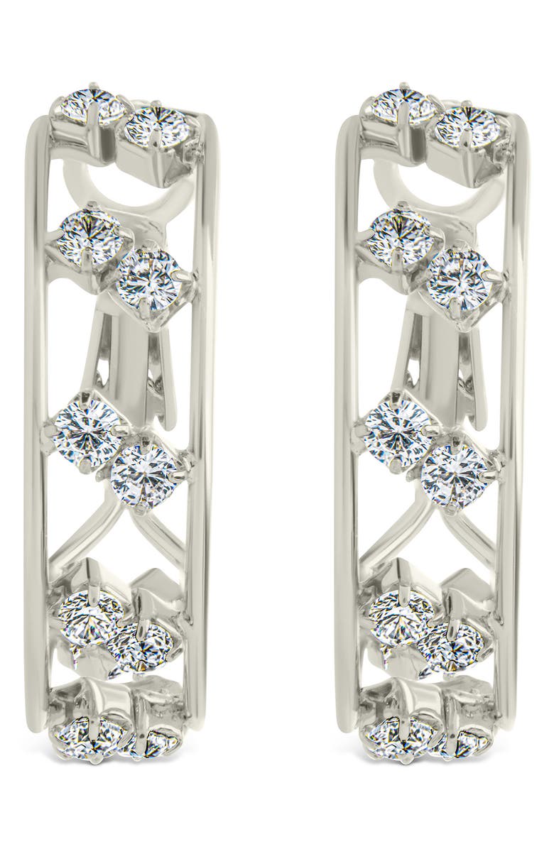 Sterling Forever Angelika Hoop Earrings, Alternate, color, Silver