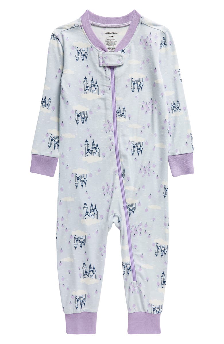 Nordstrom Print Fitted One-Piece Pajamas, Main, color, 