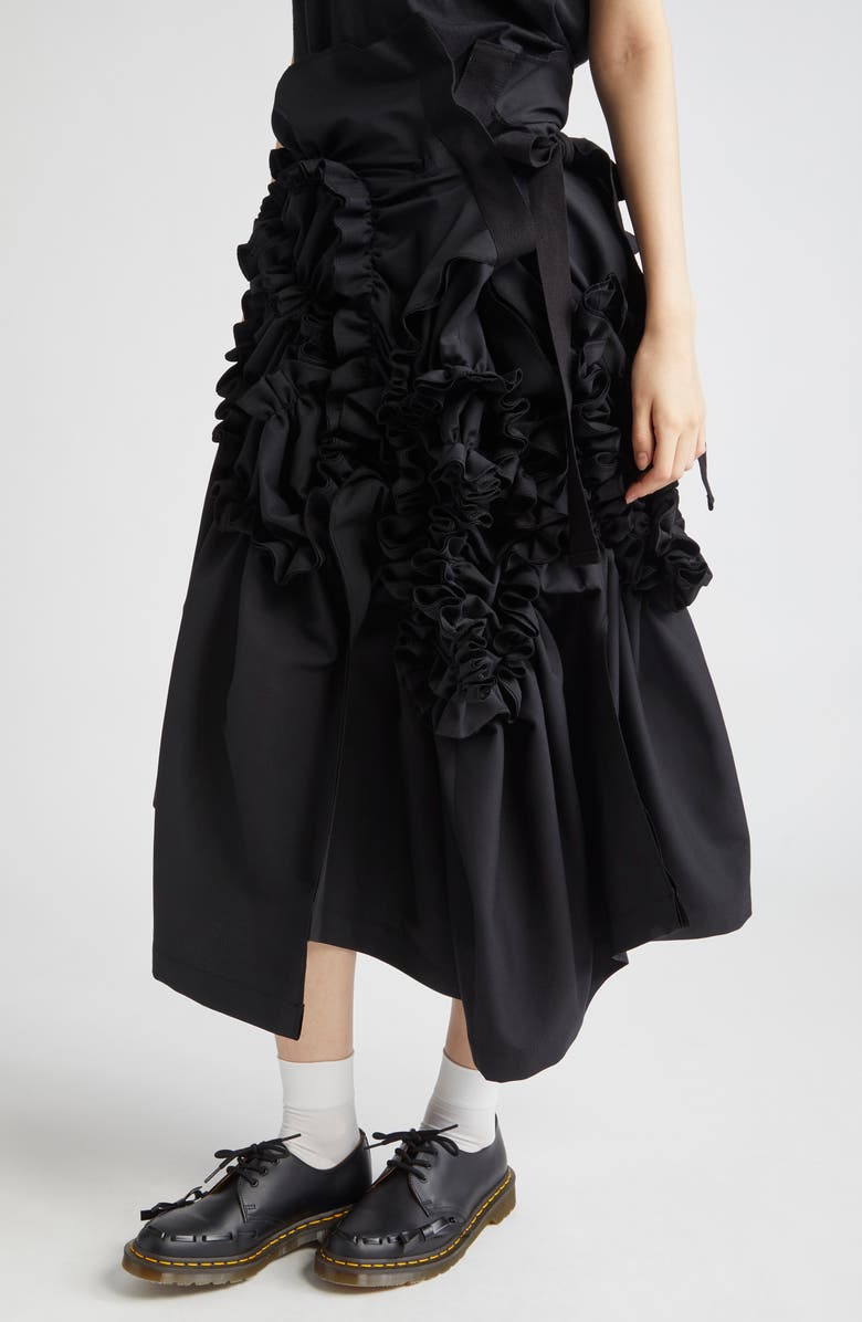 Tao Comme des Garçons Asymmetric Ruffle Wrap Skirt, Alternate, color, 