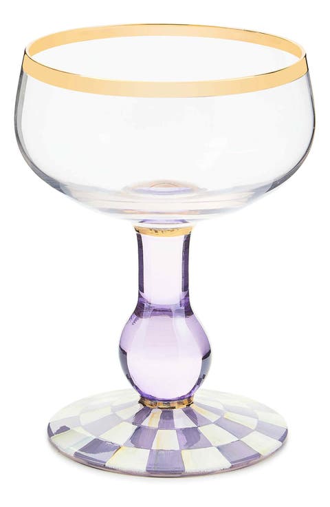 Violet Check Coupe Glass