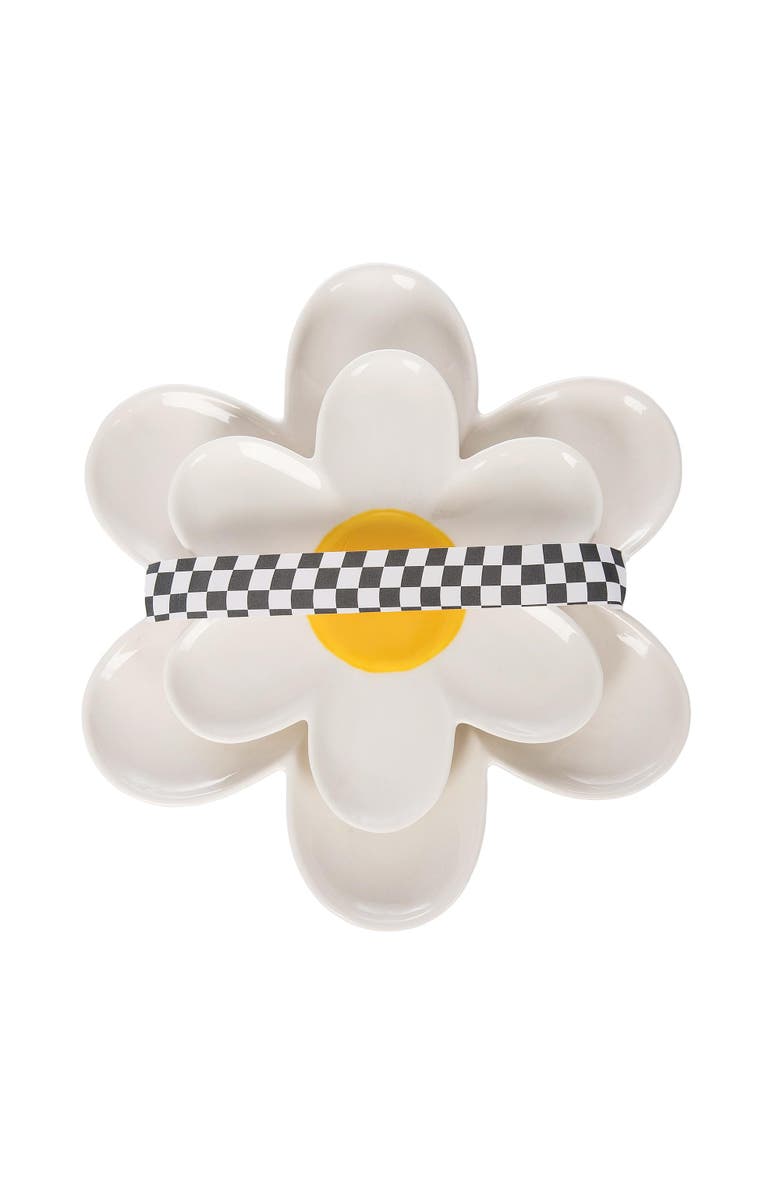 Totalee Gift Daisy Platters Set of 2 Ceramic White, Main, color,