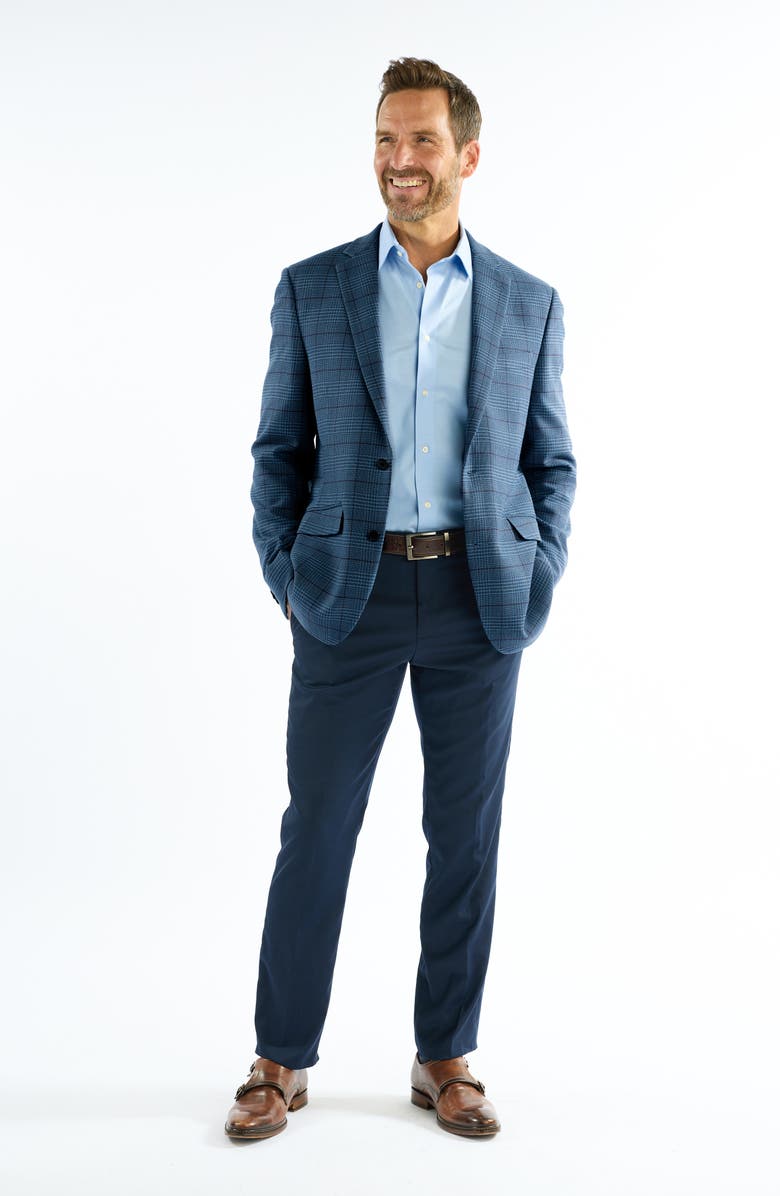 SAVILE ROW CO Mayfair Windowpane Sport Coat, Alternate, color, Blue