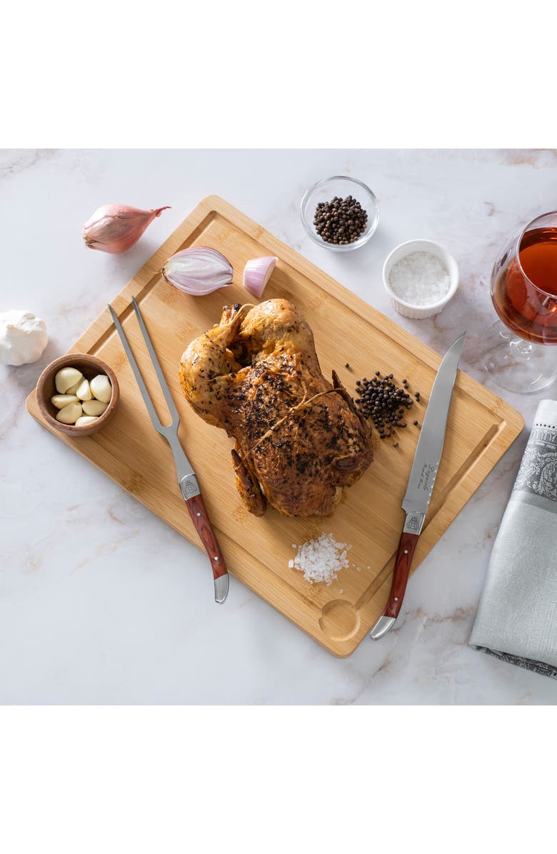 FRENCH HOME Laguiole Carving Board & Tools Set, Alternate, color, Pakkawood/ Brown