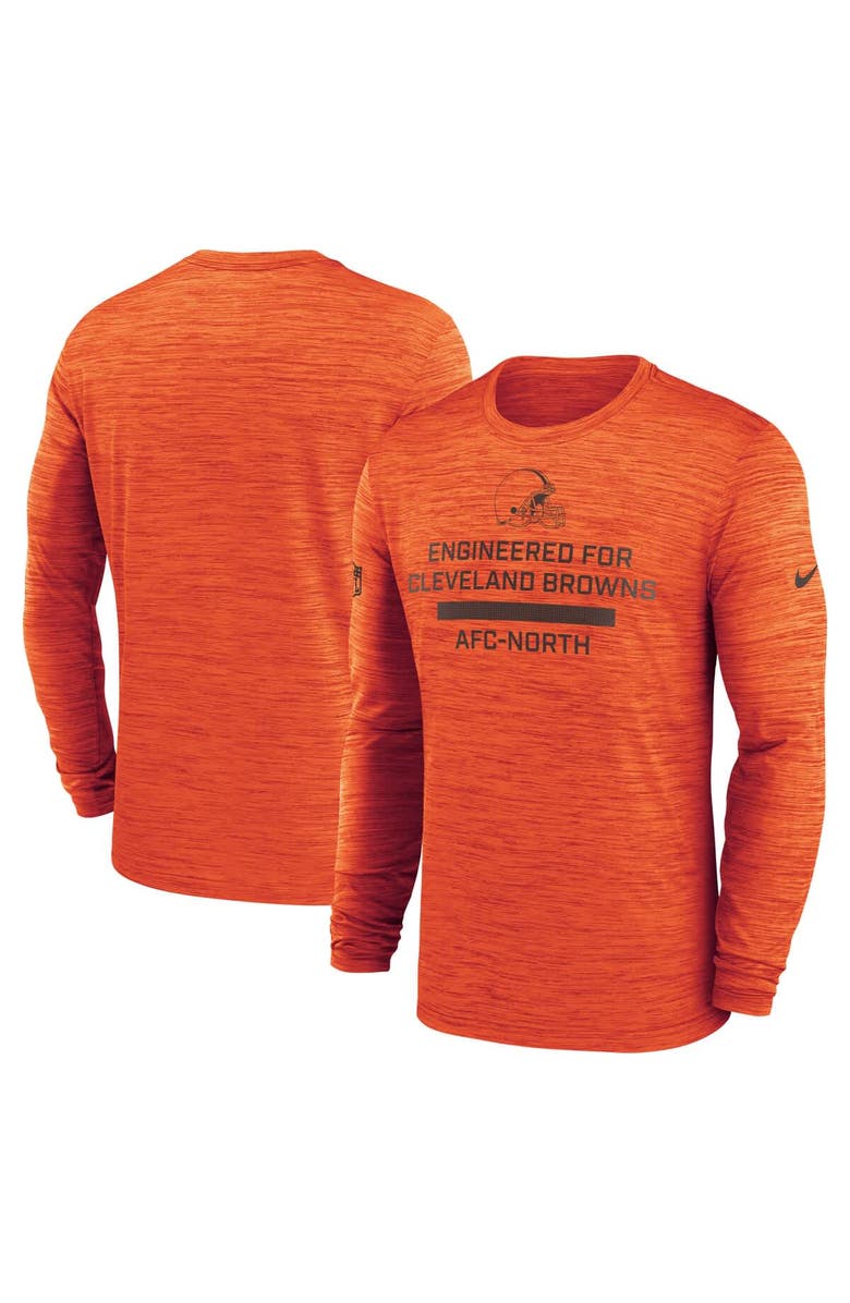 Nike Men's Nike Orange Cleveland Browns Sideline Velocity Performance Long Sleeve T-Shirt, Main, color, Orange