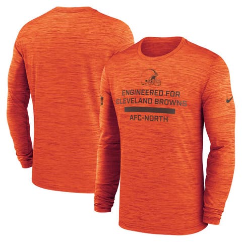 Men's Nike Orange Cleveland Browns Sideline Velocity Performance Long Sleeve T-Shirt