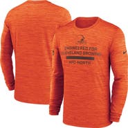Nike Men's Nike Orange Cleveland Browns Sideline Velocity Performance Long Sleeve T-Shirt