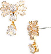 Cara Crystal Bow Drop Earrings
