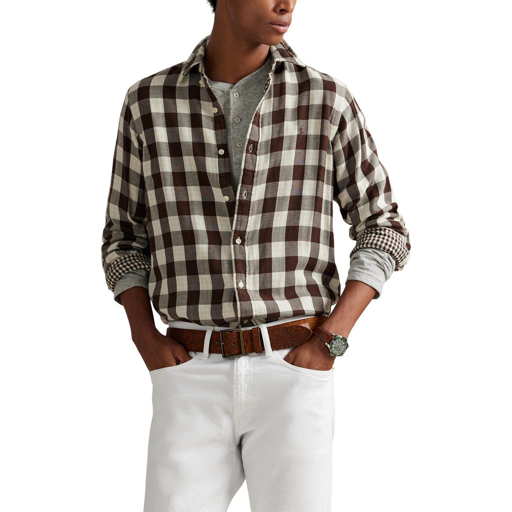 Polo Ralph Lauren Button-down Collar Logo-embroidered Checked Cotton Shirt In Multi