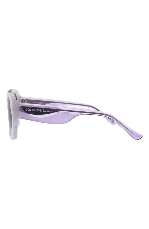 Florence By Mills 57mm Rectangular Sunglasses In Purple