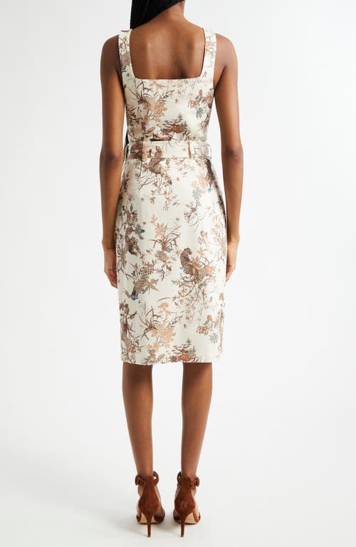 Shop L Agence L'agence Idy Jungle Print Belted Dress In Ecru Multi Tapestry Jungle