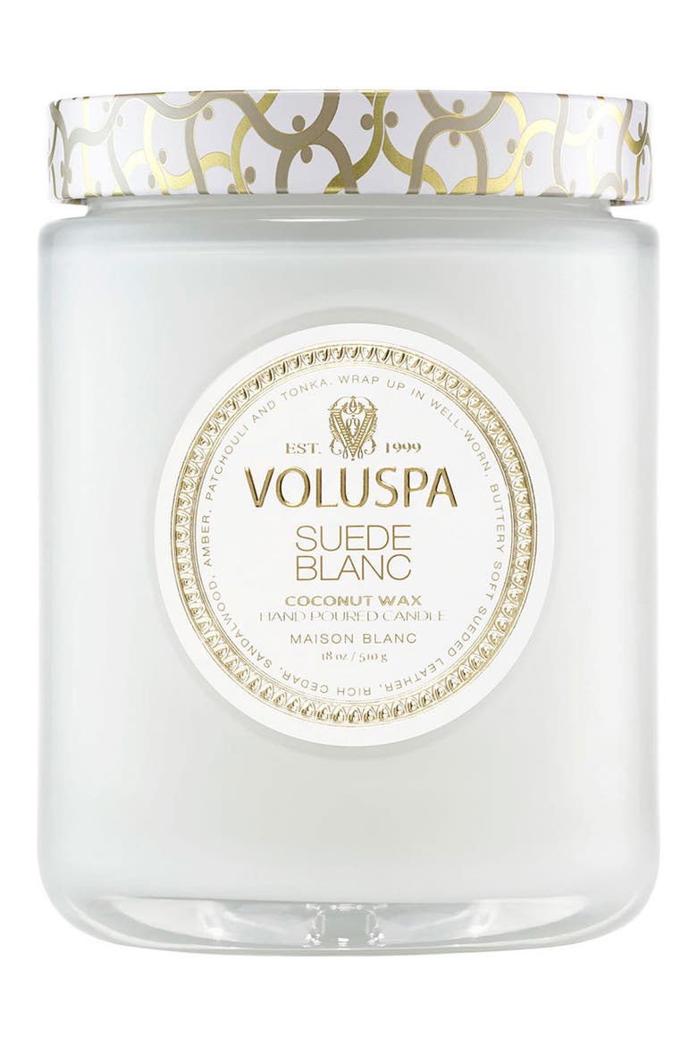 Suede Blanc Large Jar Candle, Main, color, NO COLOR
