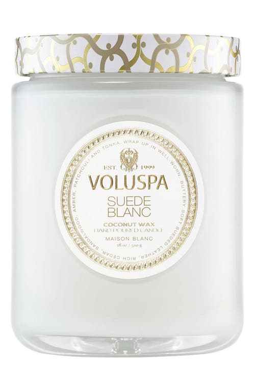 Voluspa Suede Blanc Large Jar Candle In White